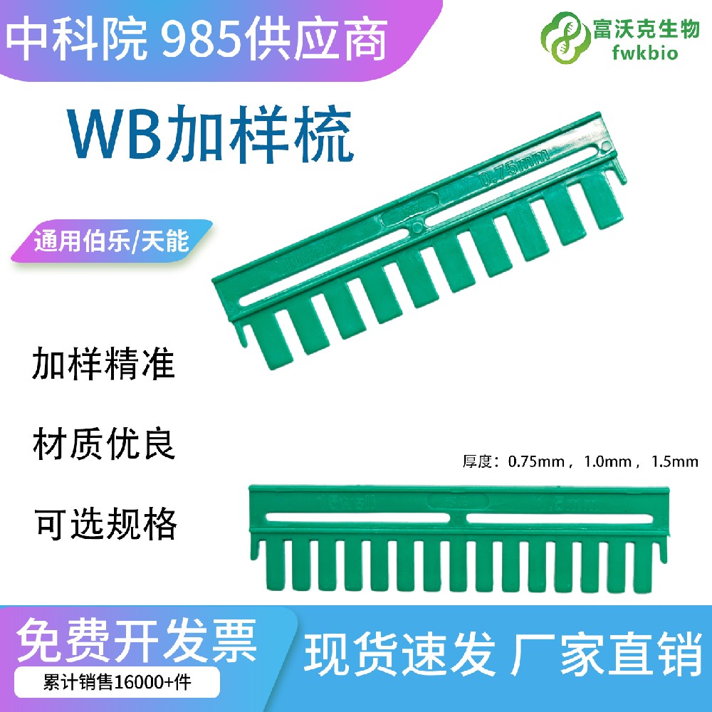 科研级 WB 电泳凝胶梳 多规格垂直电泳加样梳