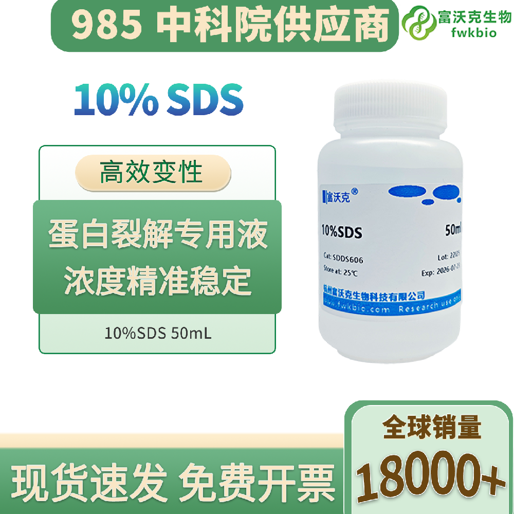无菌 10% 十二烷基硫酸钠溶液 科研蛋白电泳裂解 SDS 试剂